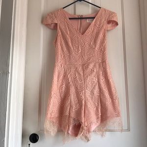 Last chance lace rose pink romper